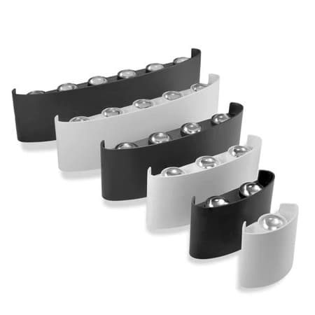 Arandela LED Meia Lua de Parede Luminária Fachos 4w 6w 8w 10w Branco Ou Preta Branco Quente Bivolt