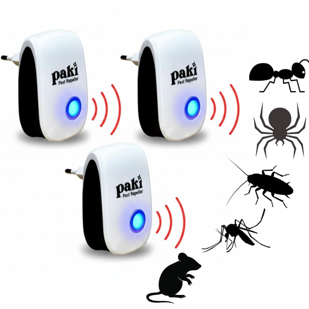 Kit 3 Repelente Ultrassônico Tomada Paki Afasta Mosquito Pernilongo Formiga Barata Sem Veneno Bivolt