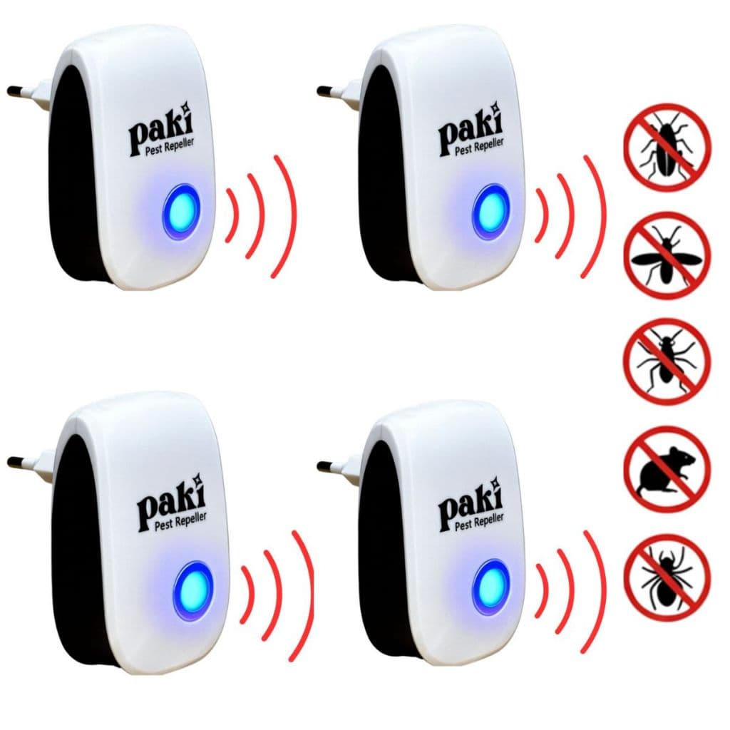 Kit 4 Repelente Ultrassônico Tomada Paki Espanta Mosquito Formiga Sem Cheiro Pet Friendly Bivolt