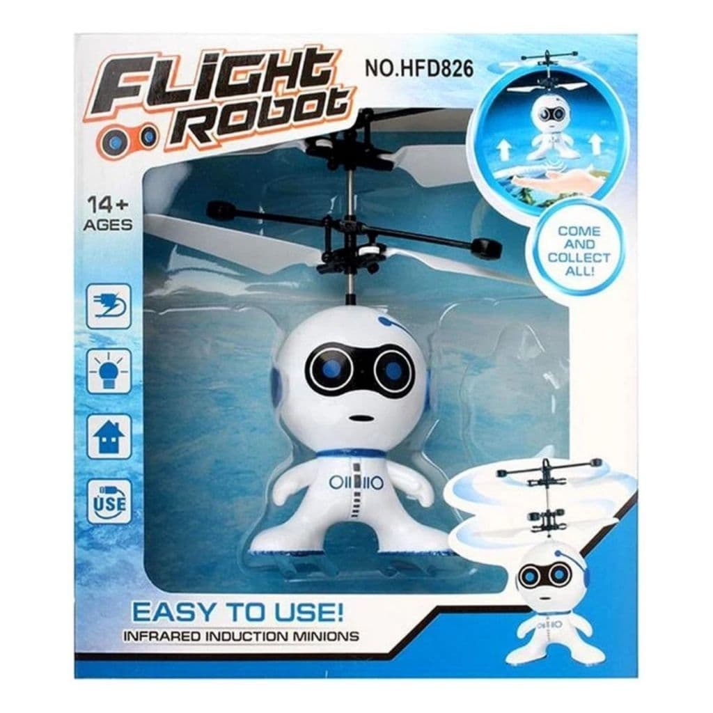 Mini Drone Infantil Astronauta Branco com Sensor de Movimento Brinquedo Seguro e Divertido à Pilha