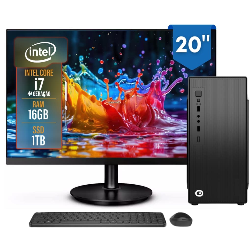 Computador Completo 2Eletro Top Intel Core i7, 16GB RAM, 1TB, Bivolt, 20" LED - CD2E-0118TO