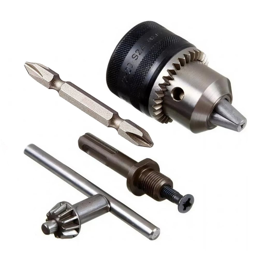 Kit Mandril Adaptador Para Martelete SDS Plus Com Chave Philips N°2 Leve 1/2x20 UNF Chave 13L