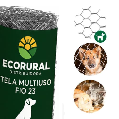 Tela Multiuso Fio 23 1,00m Galvanizada Para Cercas E Quintais – Escolha 50, 30 ou 25 Metros