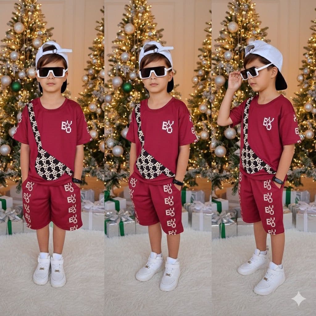Conjunto Infantil Menino Verão – Look Camisa+Bermuda Leve e Confortável