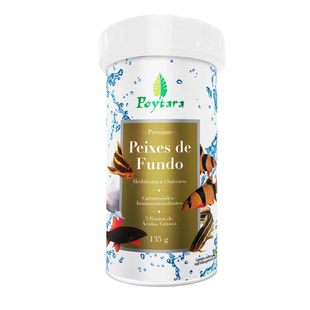 Ração Peixes de Fundo Poytara 135g Cascudo Coridora