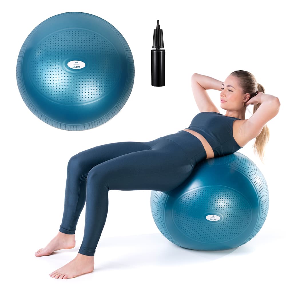 Bola Pilates Suiça Yoga 65cm Ginástica Abdominal e Muscular com Tecnologia Anti-Estouro EssenceFit