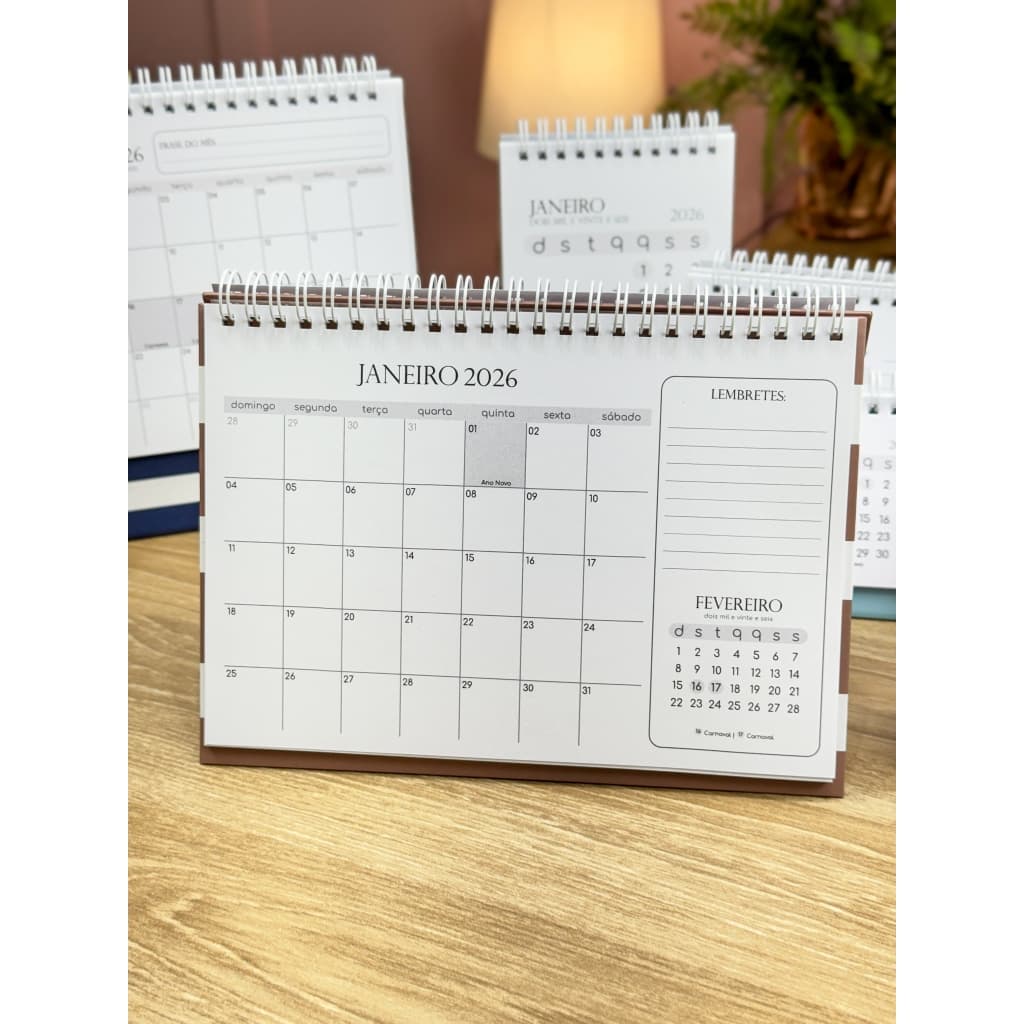 Calendário - 2026 - Tamanho A5 - 15x21cm ou Mini (7,5x9) (BASE DURA, COM SUA LOGO OU FOTO) - PERSONALIZADO