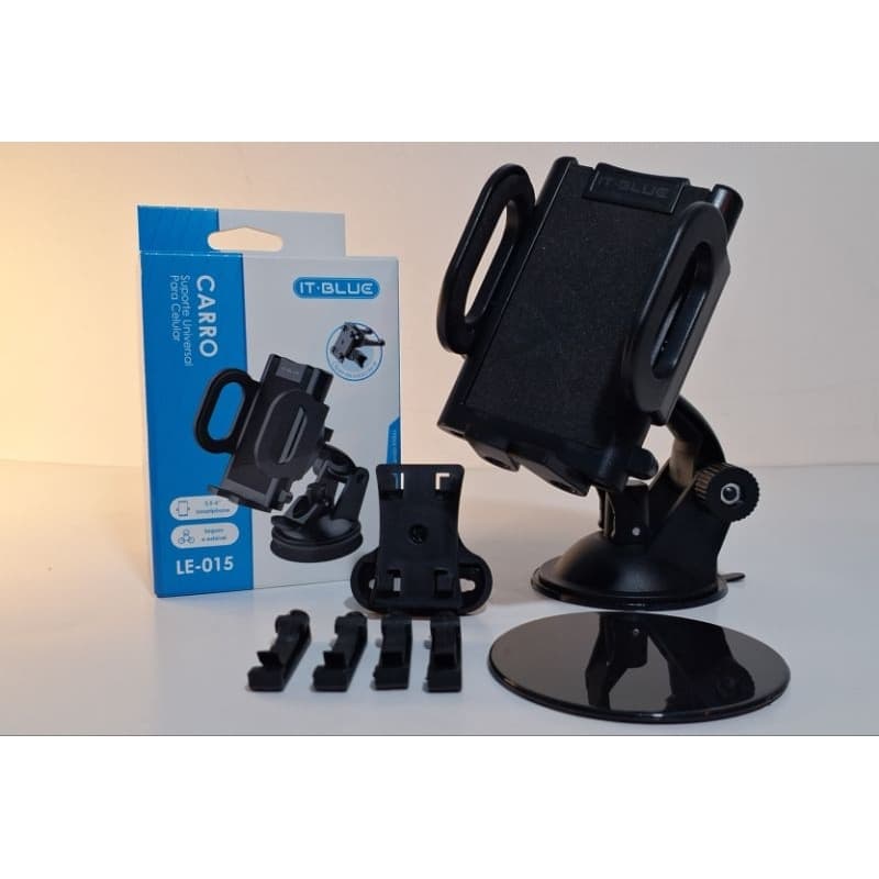 Suporte para celular veicular 2 em 1 com ventosa e Suporte para saída de ar condicionado.