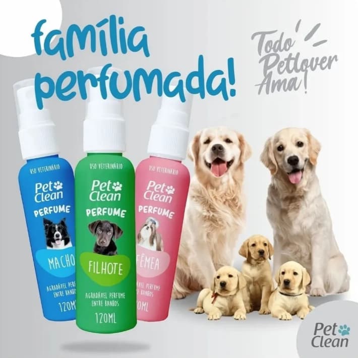 Perfume Para Cachorro e Gato Pet Clean - 120ml Filhote Macho Femea Entrega Imediata