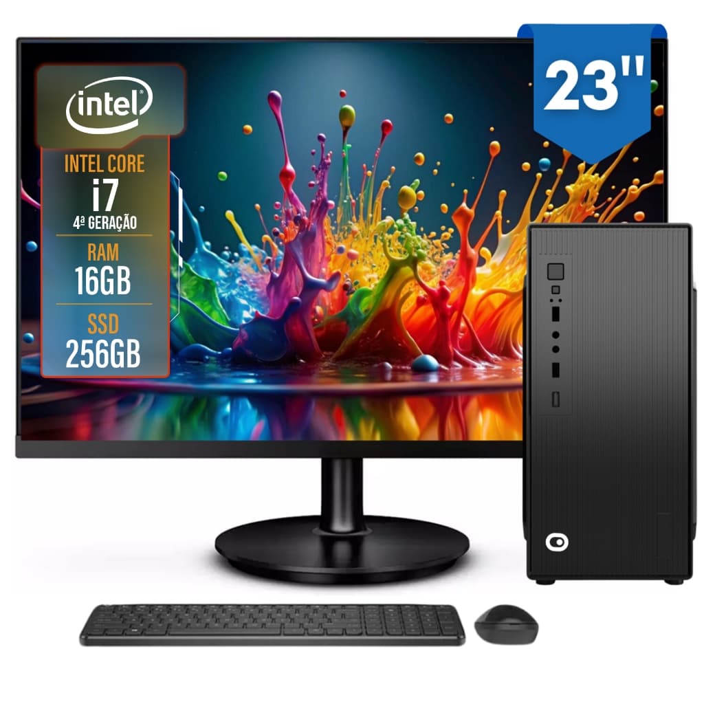 Computador Completo 2Eletro Top Intel Core i7, 16GB RAM, 256GB, Bivolt, 23" Full HD - CD2E-0134TO