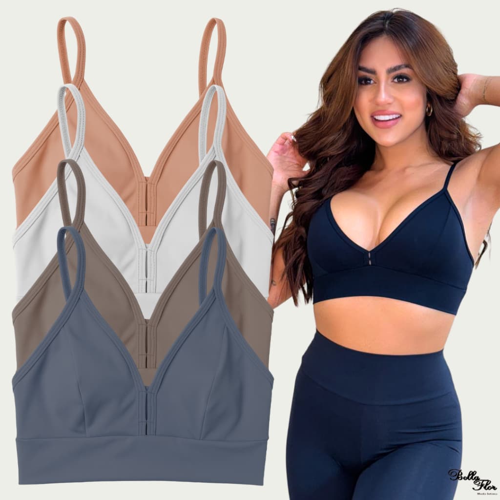 Kit com 4 Top CORES NEUTRAS Academia Musculação Para Fitness Casual Praia Treino C\Elástico