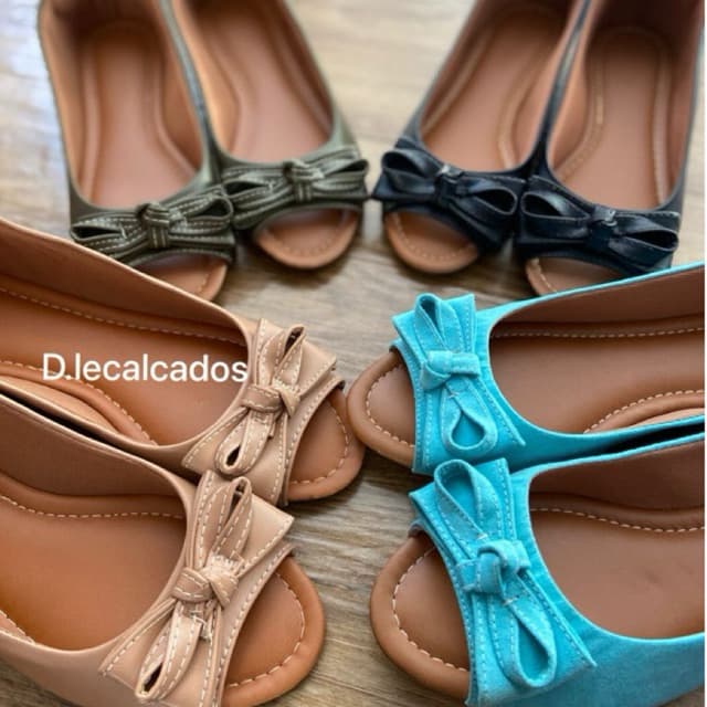 Peep Toe Sapatilha Aberta na Frente Feminina Sandália Peep Toe Sapatilha Com Abertura
