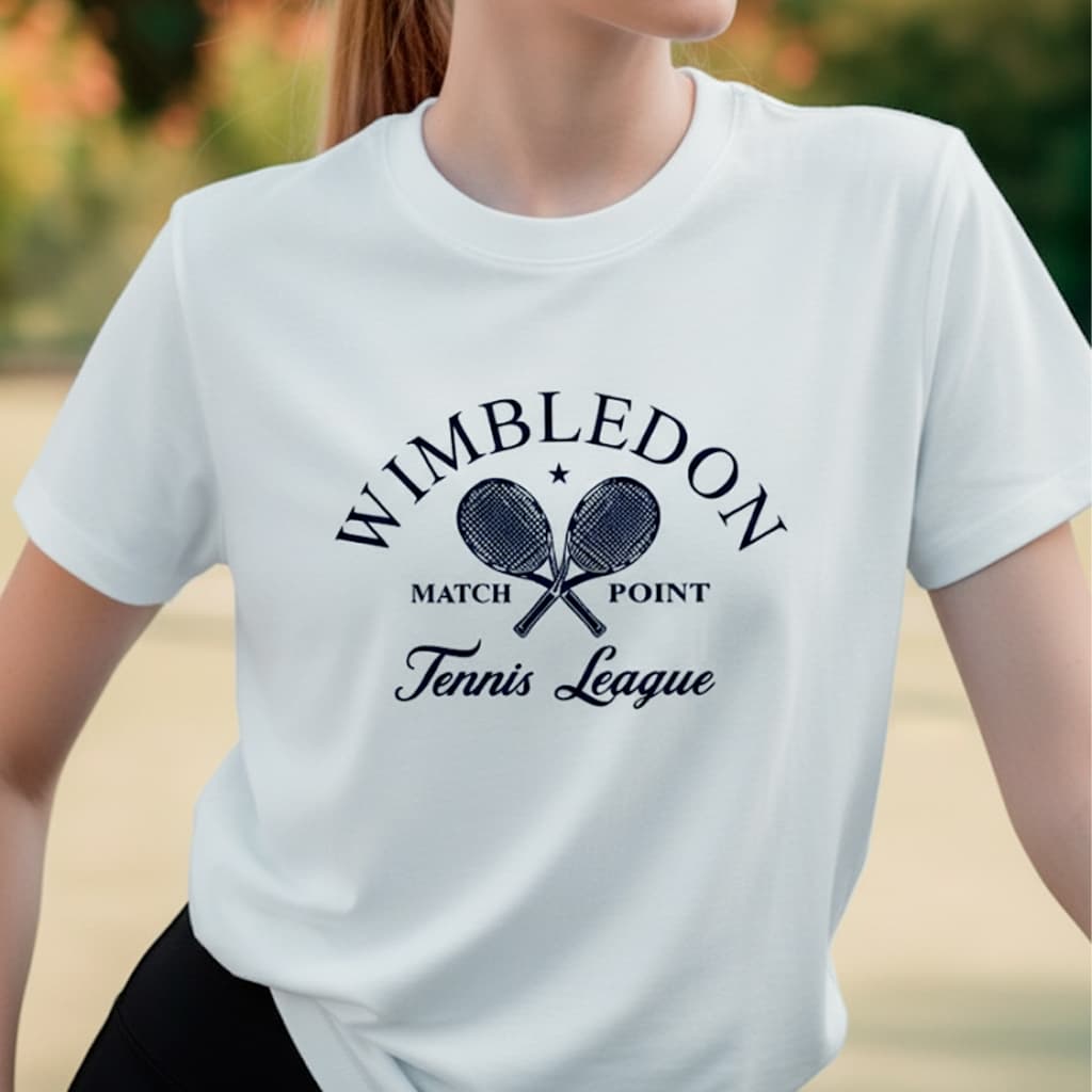 Camiseta Wimbledon Unissex Camisa Tênis Elegante 100% Algodão Old Money Clássico Elite