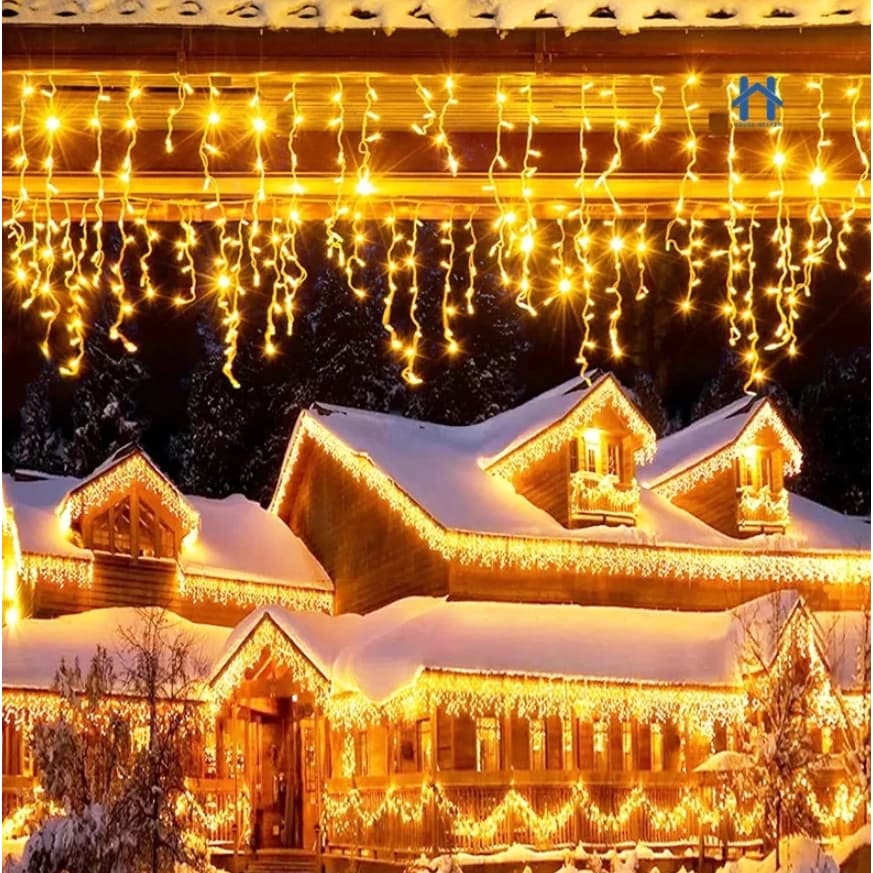 Cascata 400 Led Fixo Fio Branco Quente Frio 110V/220V Pisca Pisca Natal