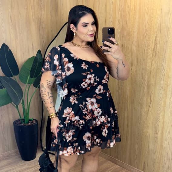 Vestido plus Size Feminino Tamanho  Maior Mula Manca Nula Manga De Tule G1G2