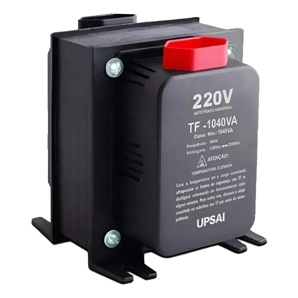Autotransformador Tf-1040 Com Sensor Térmico Upsai Bivolt Preto Conversor