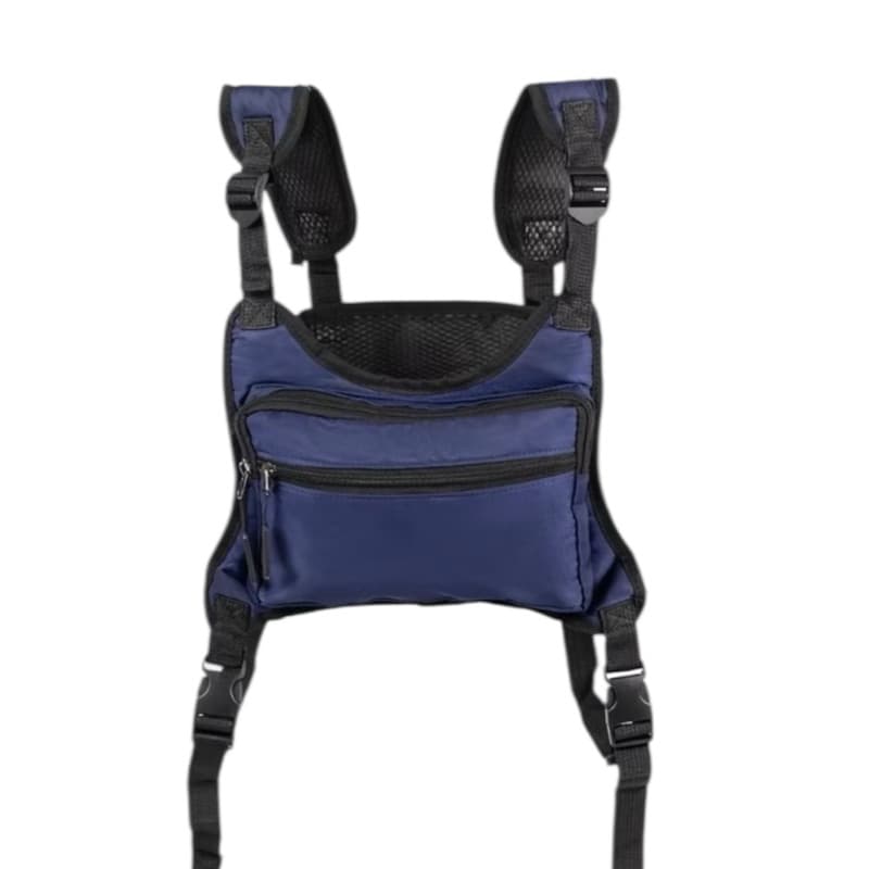 Bolsa Peitoral Masculina Tática Preta Ajustável Impermeável Urbana Uso Diário Resistente