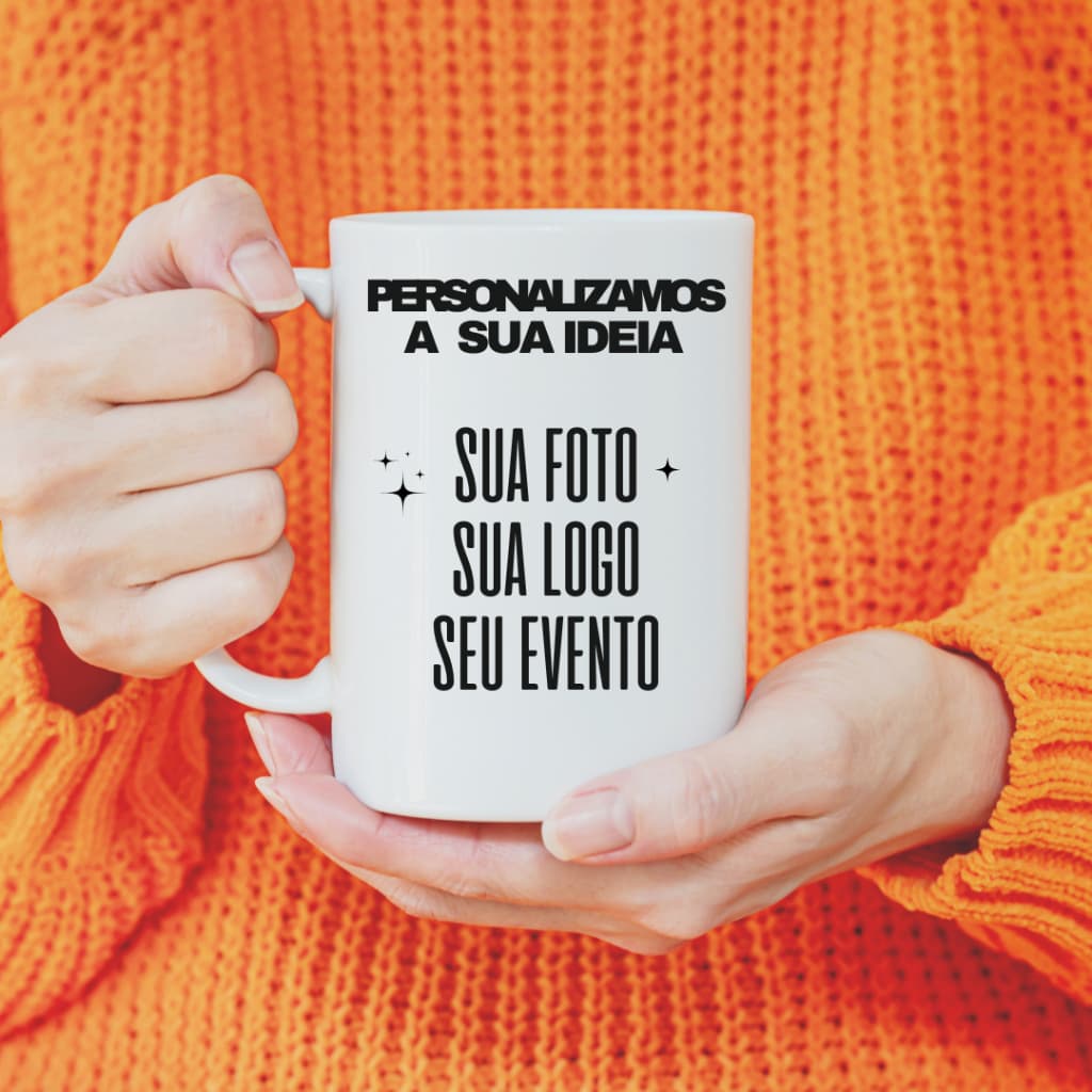 Caneca de Porcelana Com Sua Foto ou Arte Personalizada 325ML