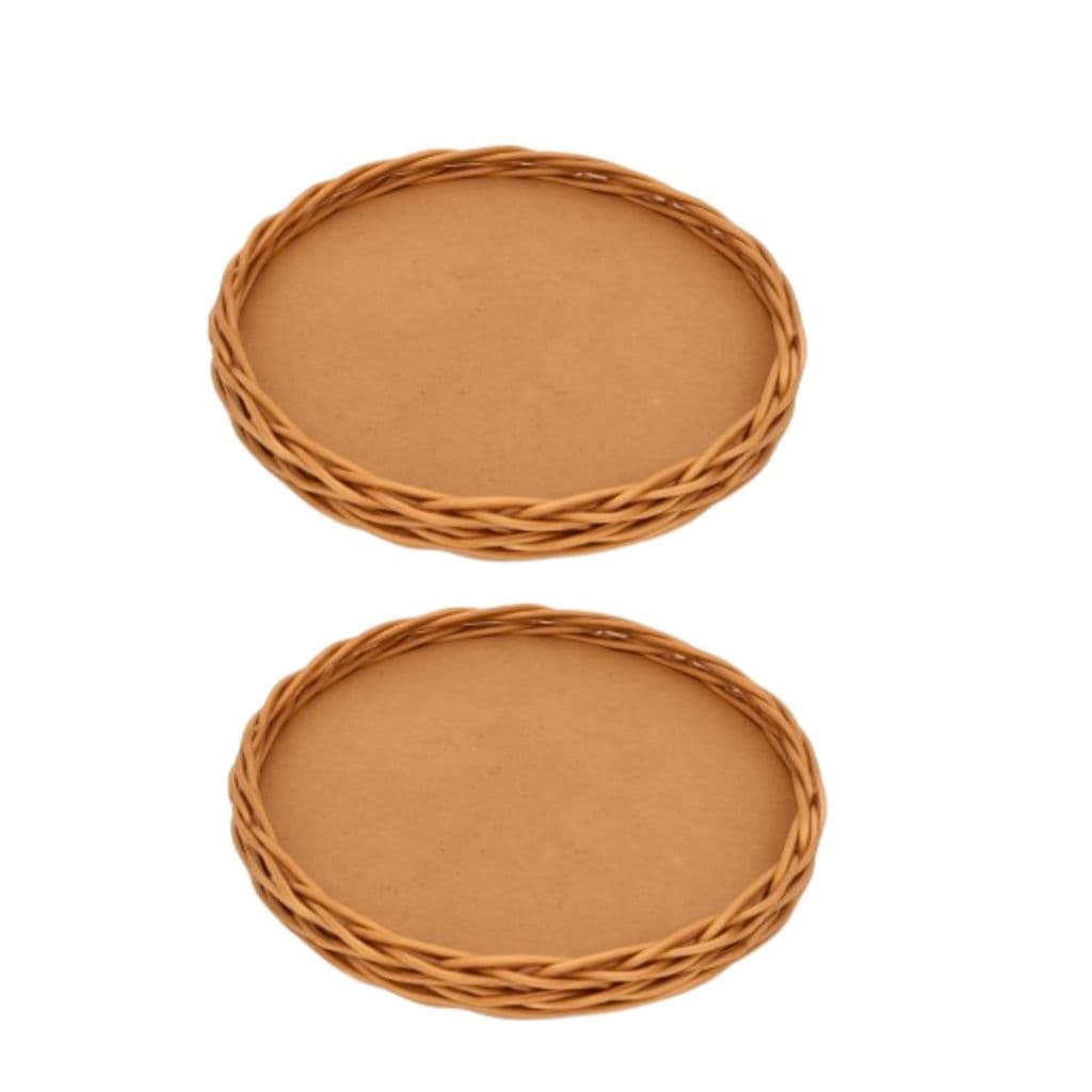 2 Bandejas de pizza em vime de 35cm
