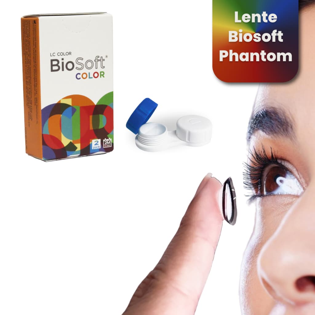 LENTE DE CONTATO COLORIDA BIOSOFT COLOR FANTASIA  06 CORES SEM GRAU - CX2 LENTES - TROCA BIMESTRAL