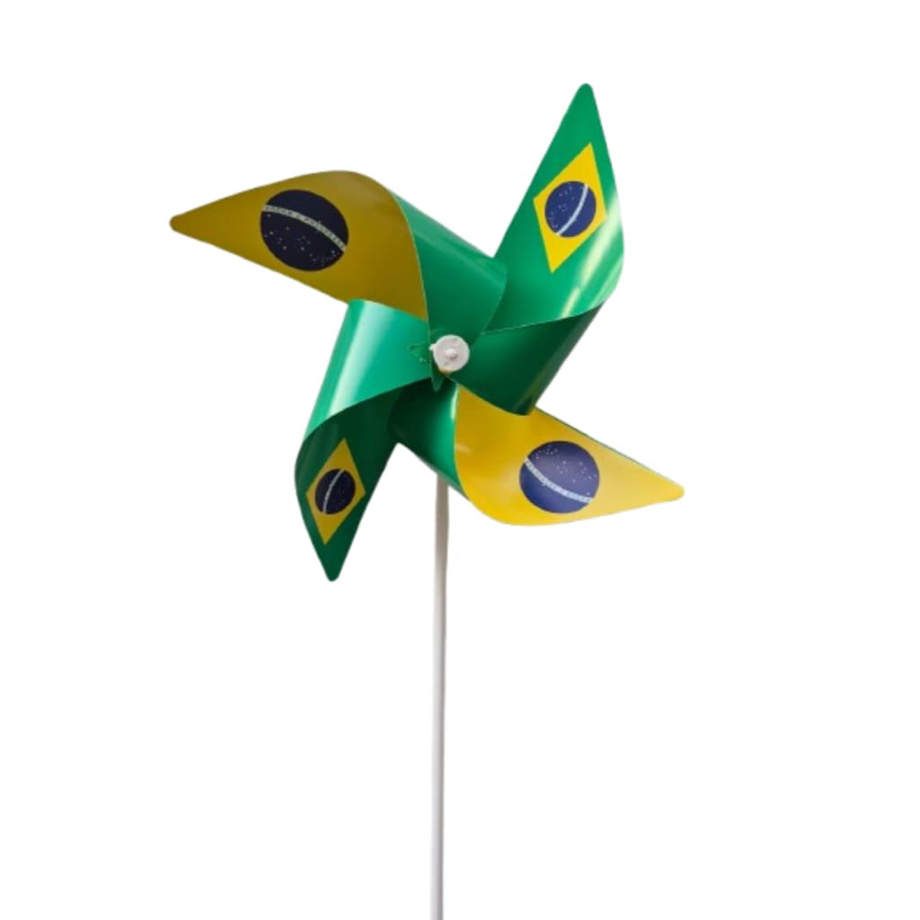 12 Cataventos Decoração Papel Couchê 4 Pontas Giratório Colorido Hastes Em Plástico 30 cm.