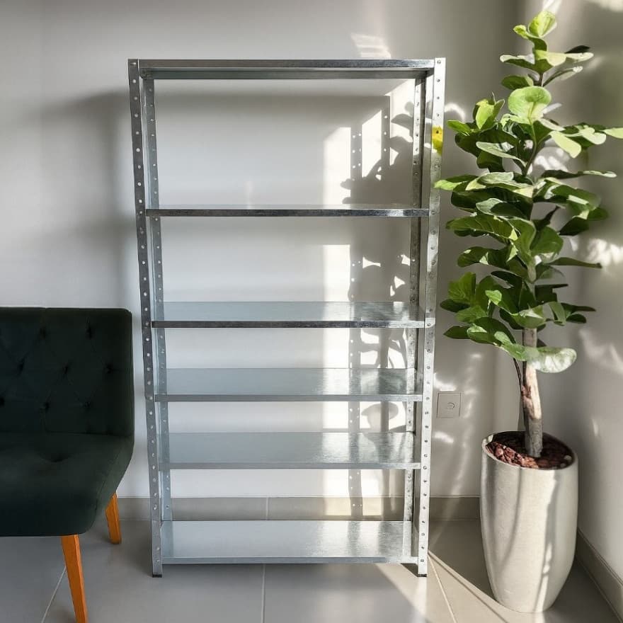Estante Prateleira Industrial Armario em Aço 6 Bandejas 180x90 Suporta até 180kg