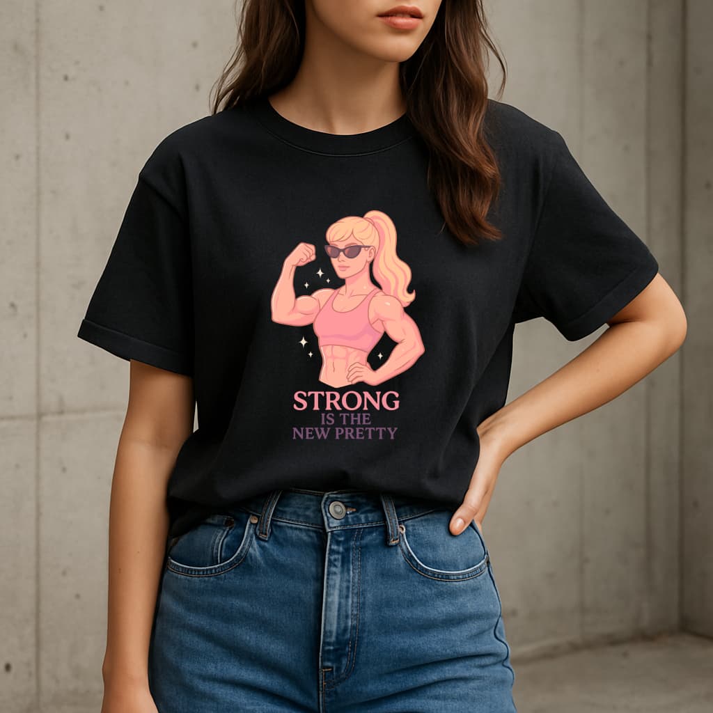 Camiseta Feminina de Academia Preta Caimento Comprido 100% Algodão Blusa de Treino