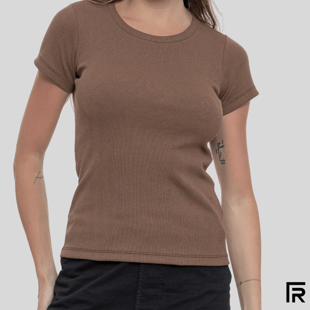 Blusa Camisa Feminina Canelada Básica 080396-C1