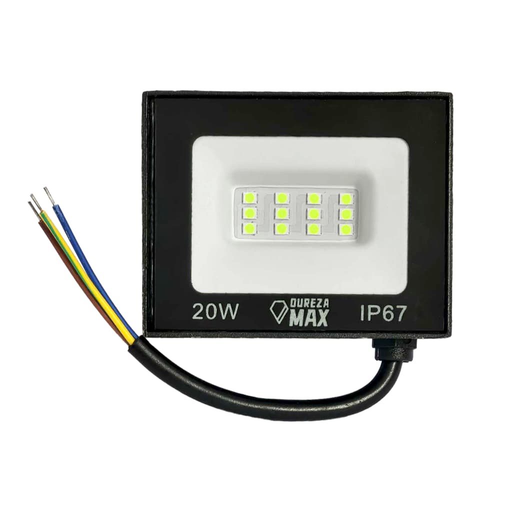 Kit 5 Refletor Led 20w Holofote Prova D'água Bivolt Branco Quente ou Verde