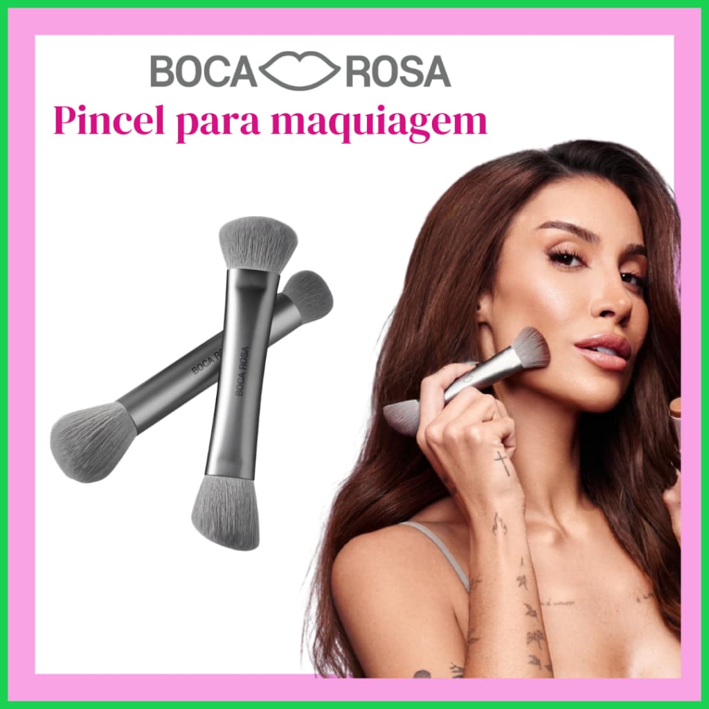 Boca Rosa | Pincel Duo para Maquiagem | Acabamento Perfeito