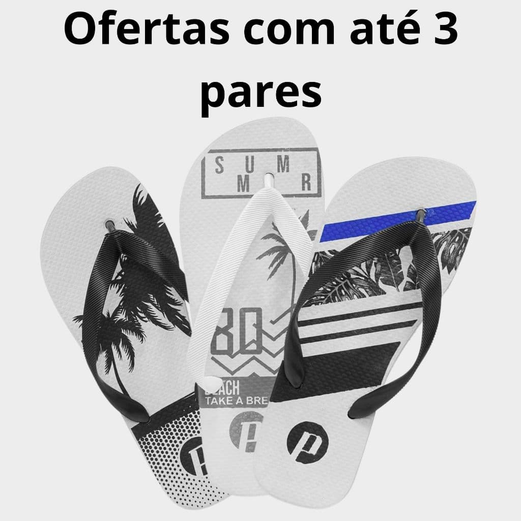 Kit Chinelo Masculino Estampado Confortável Macio Leve