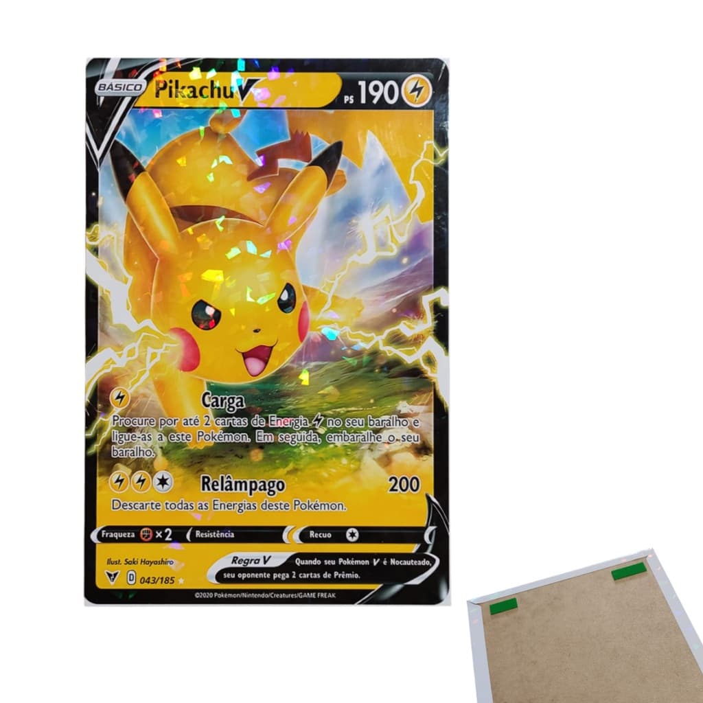 Quadro Personalizado Pokemon pikachu Estilo Card Com Efeito 3D Holografico
