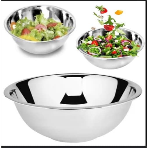 Saladeira Com Tampa Tigela Inox 24 cm Kehome alimento cozinha multiuso