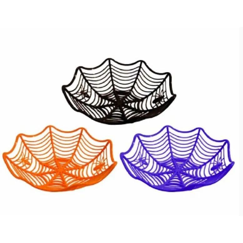 Cesta Bandeja Teia de Aranha Decoração Halloween Cores Sortidas