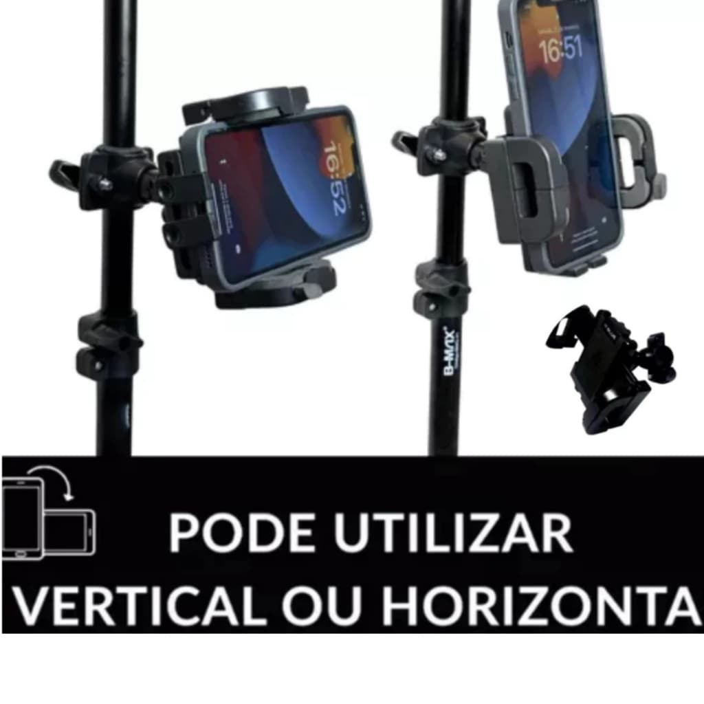 Suporte Celular Universal para Microfone, Partitura e Pedestal O Suporte Celular Universa