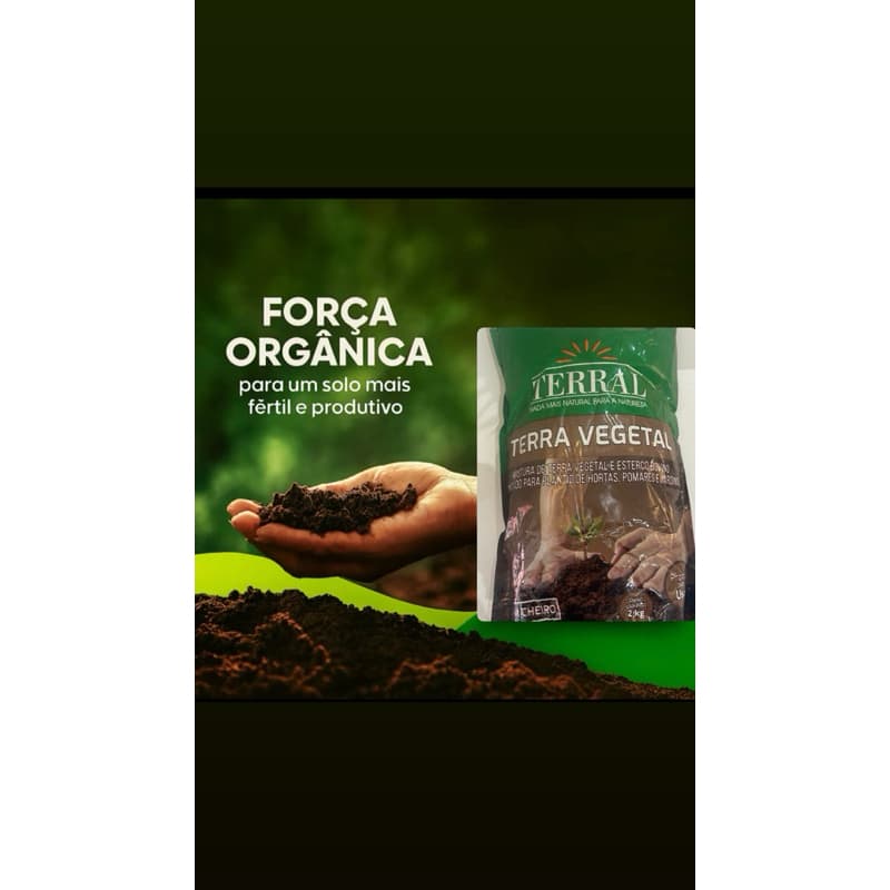 Terra vegetal  Adubada Terral  Saco 2kg Terra vegetal é rica de nutrientes para o cultivo