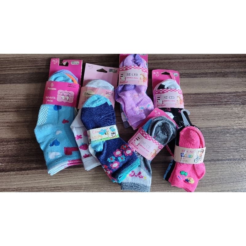 Par de Meias para Meninas Meias de Inverno para Crianças Trio de par de meias Infantil