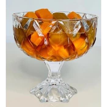 Centro De Mesa Diamond Bomboniere Fruteira Baleiro Vidro Com Pé 18cm
