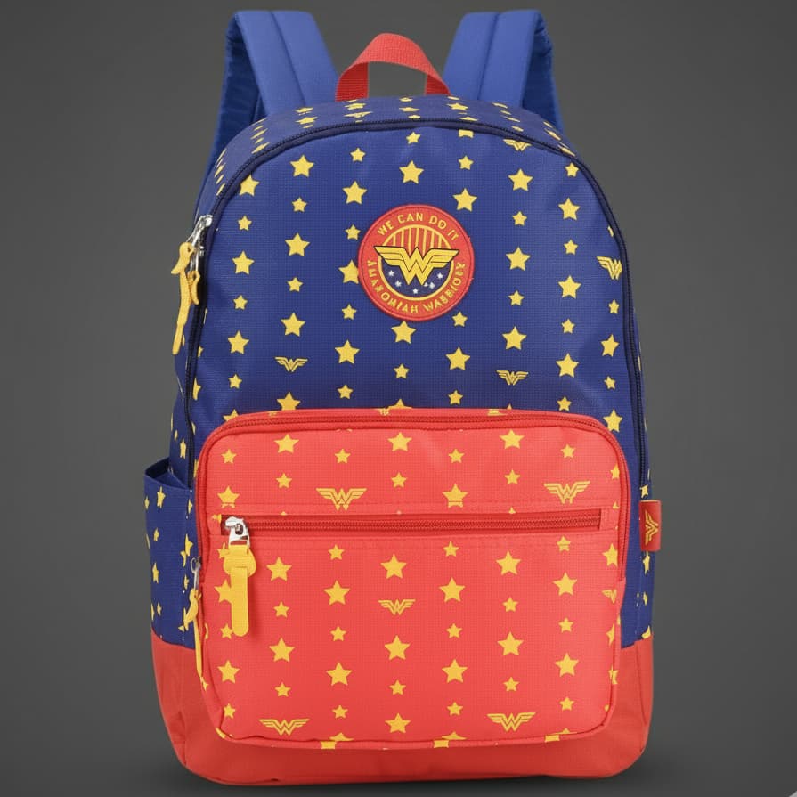 Mochila de Costas Escolar Viagem Academia Mulher Maravilha Original Azul MS47251