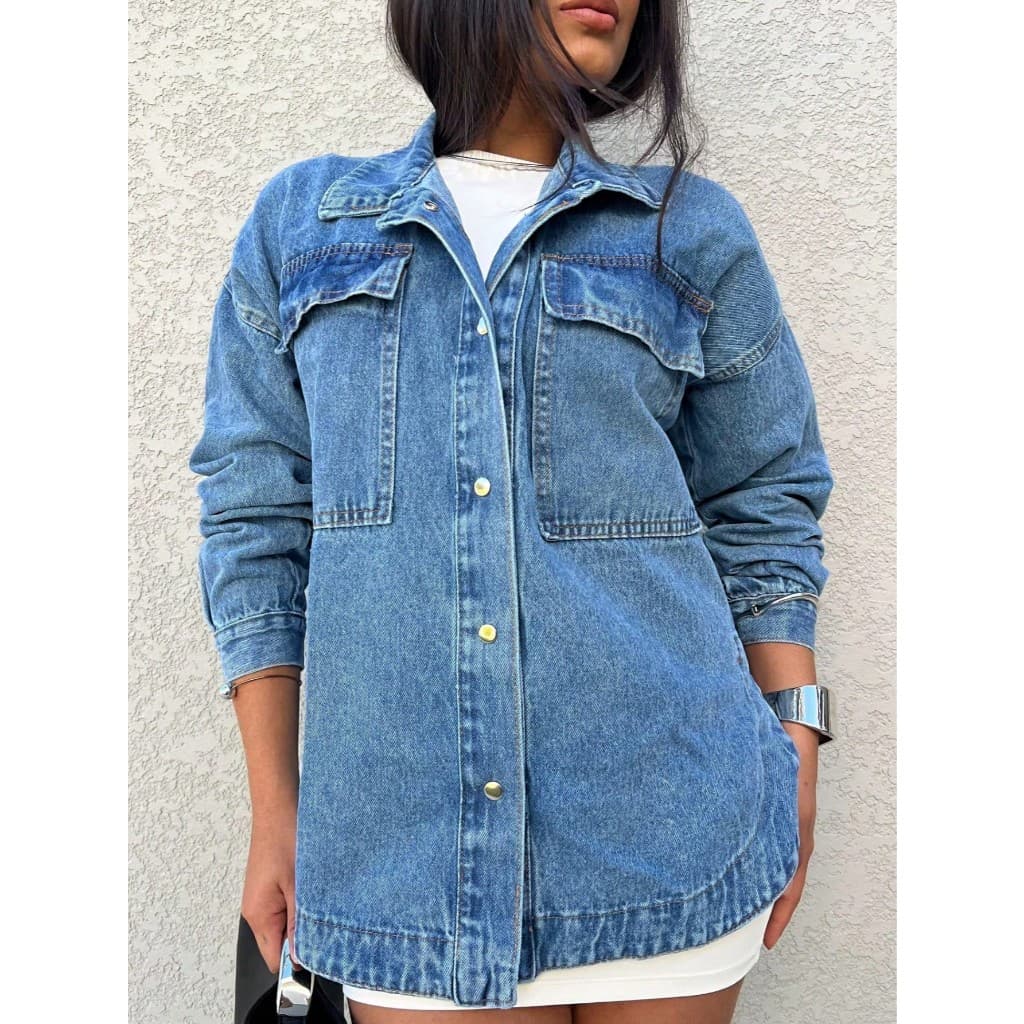 Kissmelady 8443 jaqueta jeans feminina casaco blusa casaco bulsas feminina de frio manga longa 8443