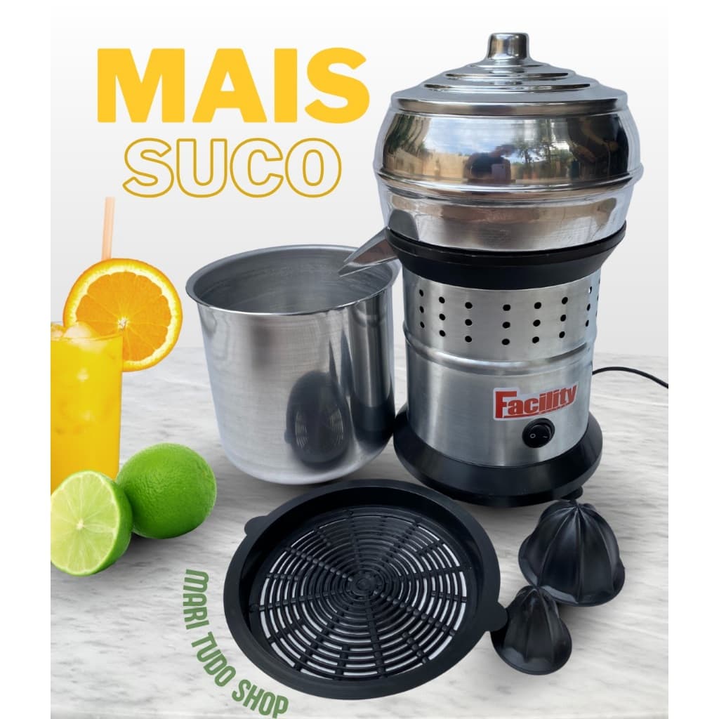 Espremedor de Sucos Laranja Limão Extrator Inox Profissional Industrial Comercial Bivolt 500 W