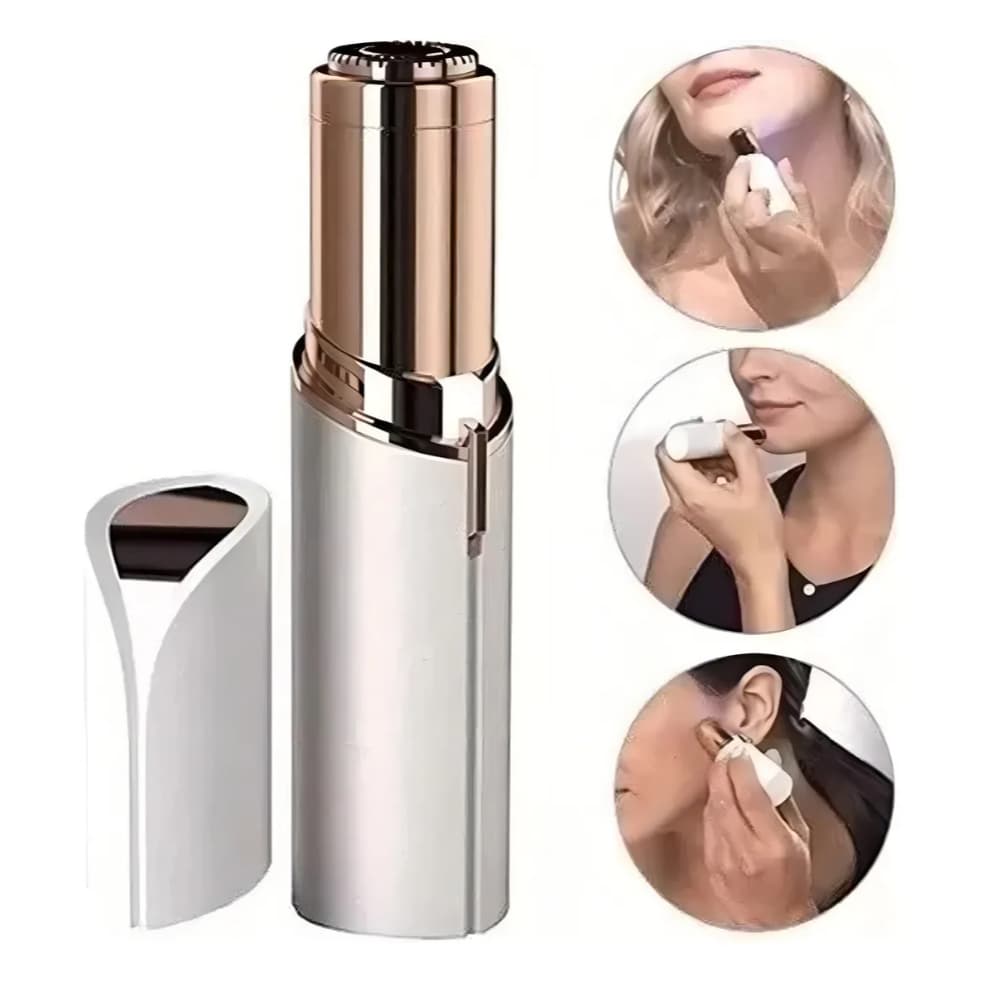 Depilador Batom Portátil e Prático Ideal para Remoção Completa de Pelos do Buço, Rosto, Queixo e Sobrancelhas