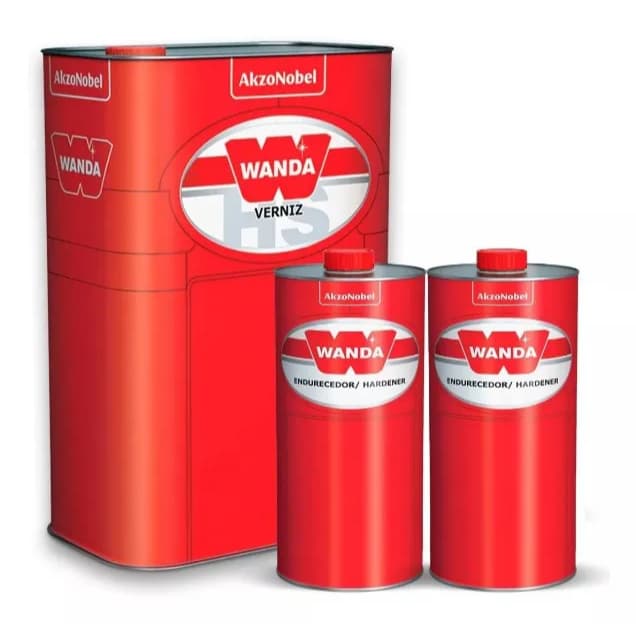 Kit Verniz Pu Automotivo 9100 Alto Sólido Wanda 4 L