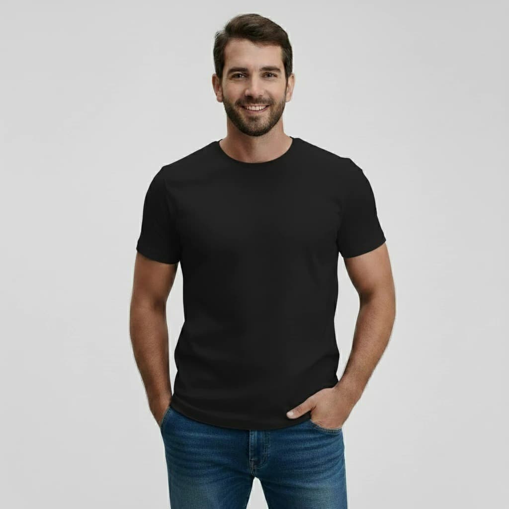KIT 2 Camiseta Masculina 100% Algodão Lisa Básica Gola Redonda