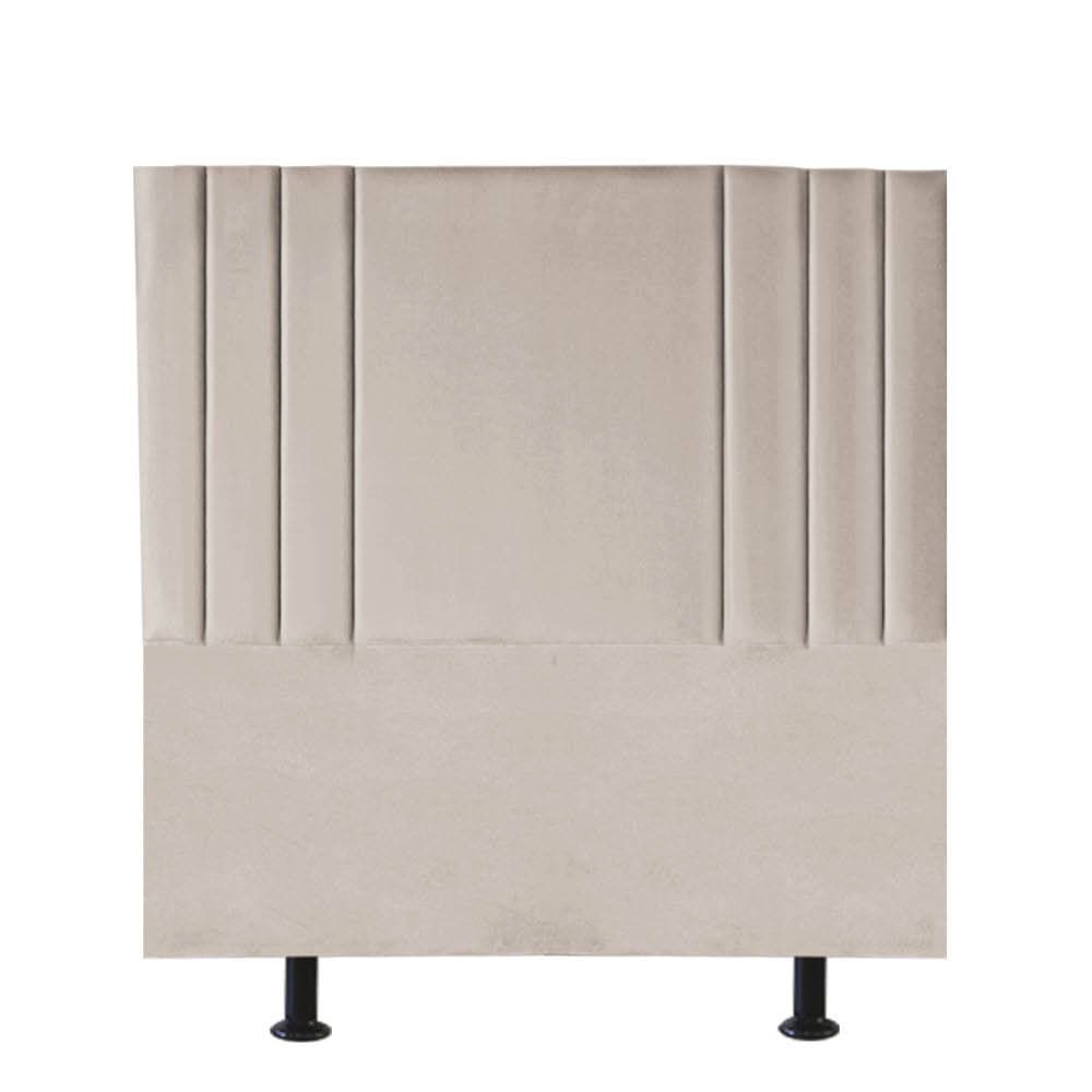 Cabeceira estofada Grecia Para Cama de Solteiro 90cm No Tecido Suede bege - Conforto e Elegância