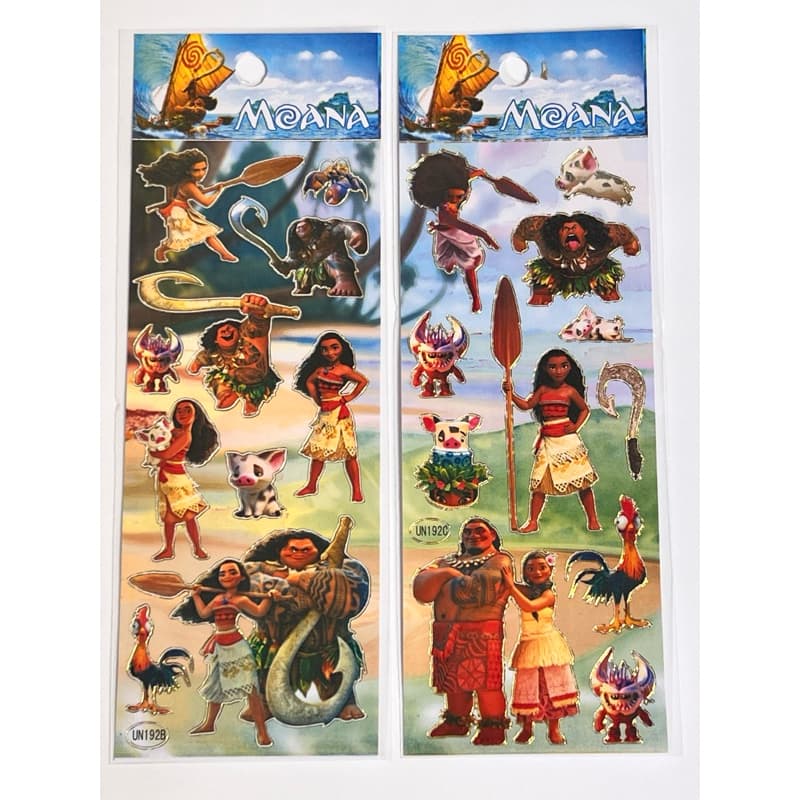 10 Cartelas Adesivo Infantil Moana