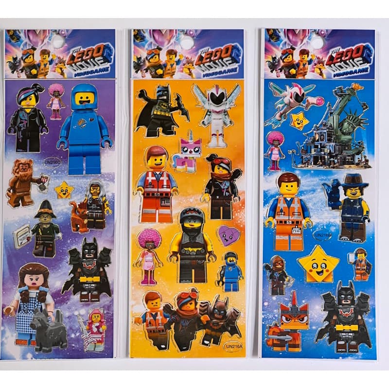 10 Cartelas de Adesivos Infantis Lego Movie