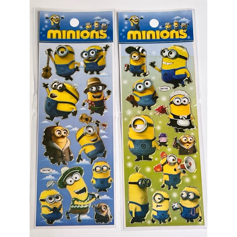 10 Cartelas Adesivos Minions Infantil