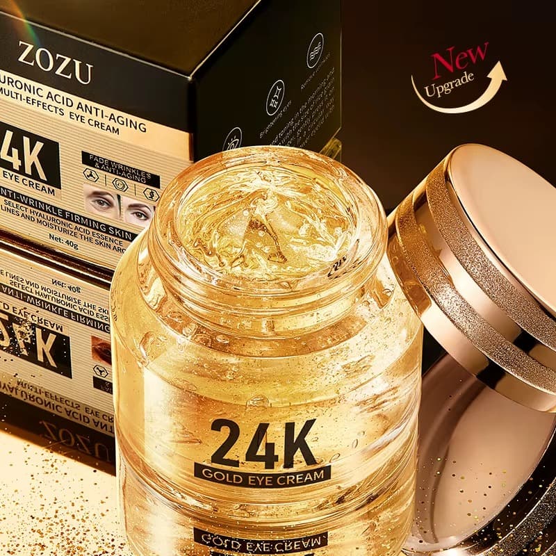 Creme Para Os Olhos Anti-Círculos Escuros, Sacos De Olho Endurecimento 24K Ouro Ácido Hialurônico