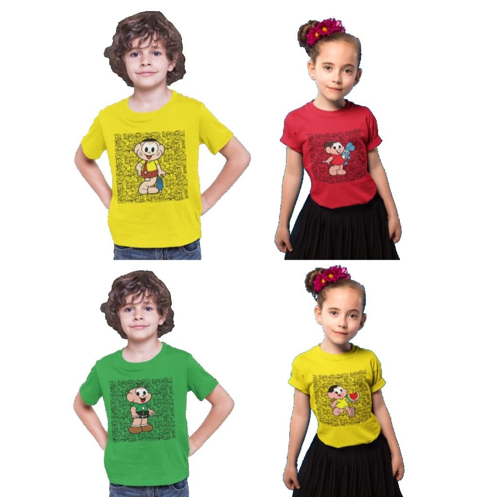 Camiseta Infantil Turma Da Monica